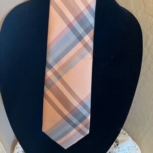 Sparks John Sparks Silk Stripe Necktie Peach & Blue